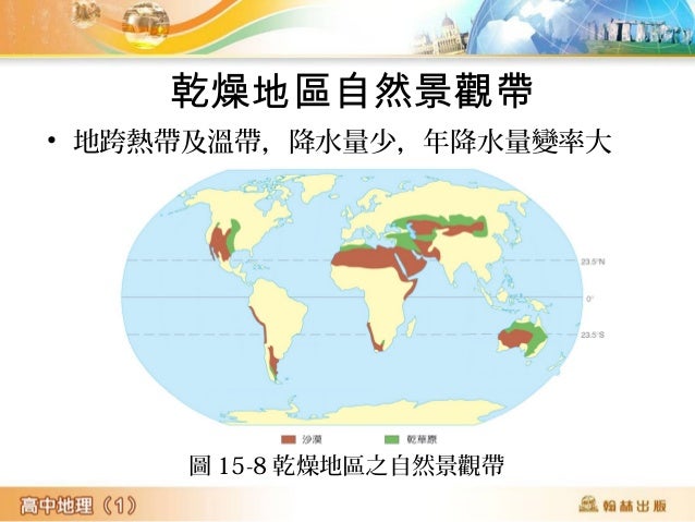 照片 15-26
袋鼠為澳大利
亞的特有種生
物
照片 15-25(1) 乾季時的蒙古草原; (2) 雨季時的蒙古草原。
乾草原的景觀