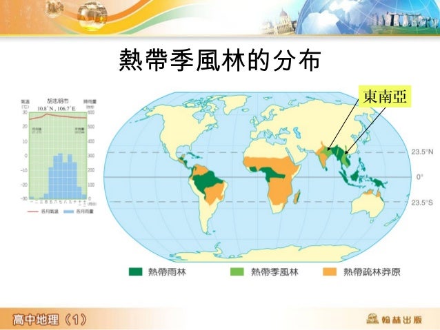 熱帶季風林的分布
東南亞