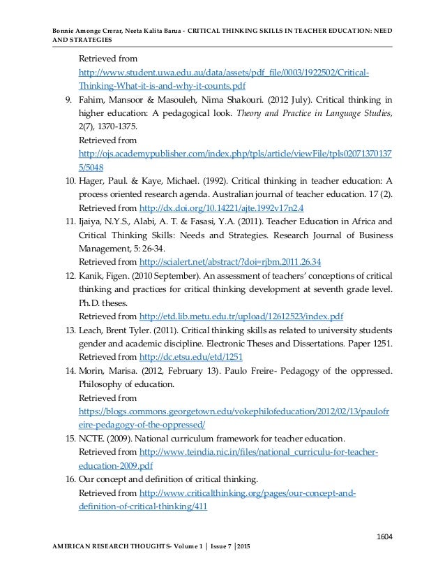 [PDF]Critical Thinking - American Federation of Teachers