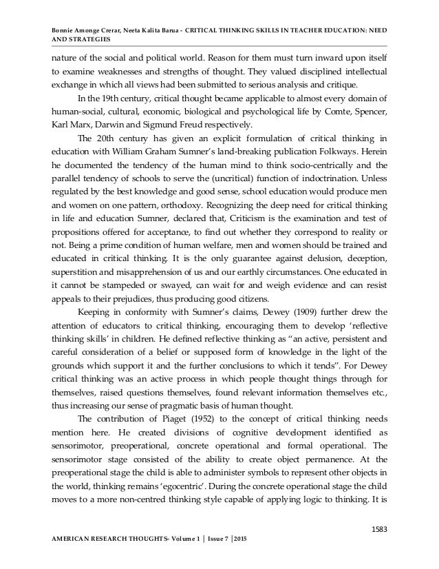 Critical thinking through debate