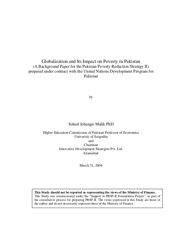 Literature review on poverty in pakistan