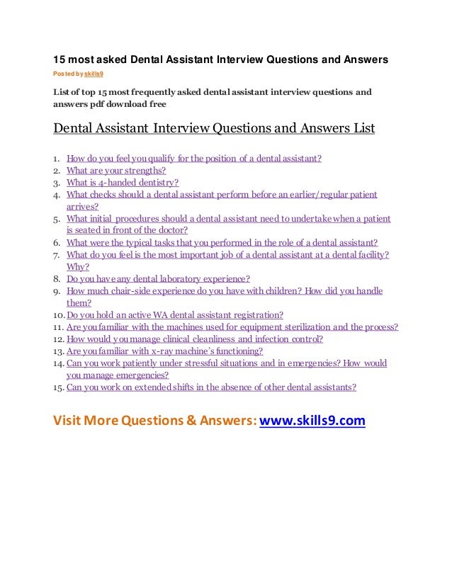 dental hygiene interview questions and answers
