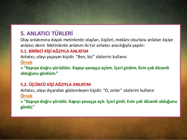 16 paragrafın anlatım yönü-anlatım özellikleri