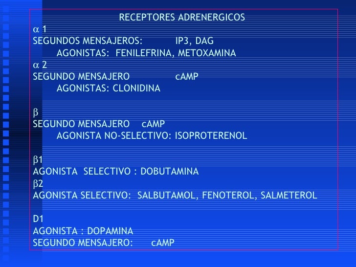 FARMACOLOGÍA ADRENERGICOS FARMACOLOGÍA ADRENERGICOS