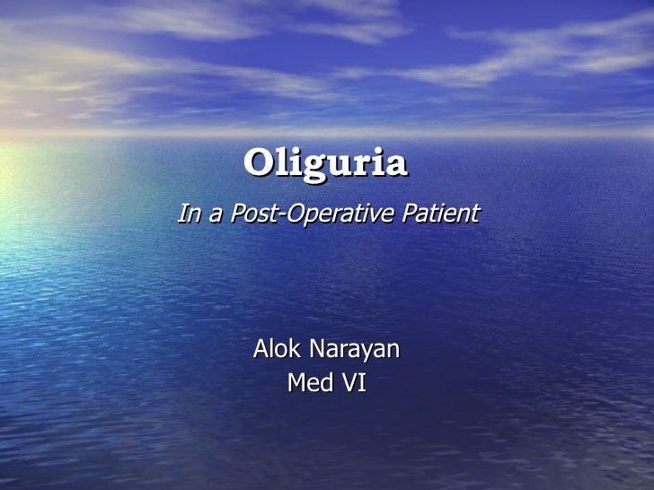 17. Oliguria In The Postoperative Patient