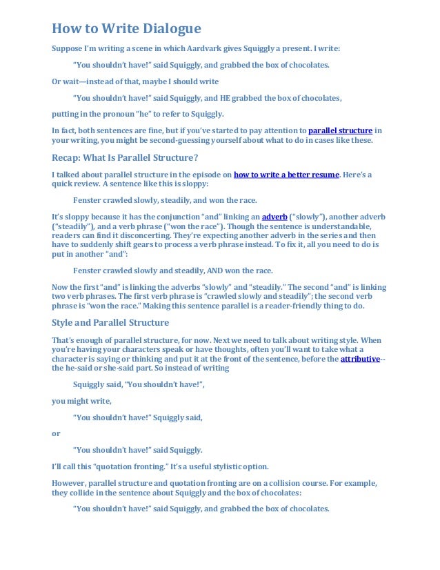 dialog essay example