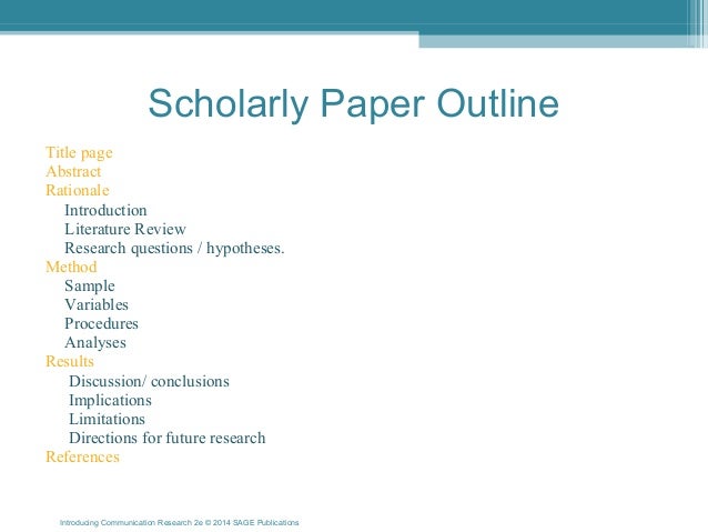 What is rationale in research paper