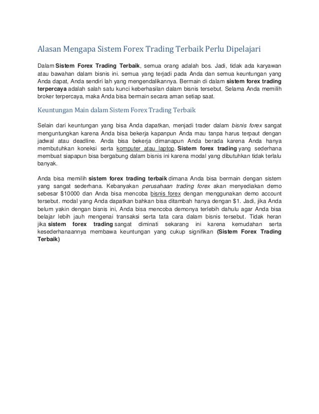 Cara kerja broker forex