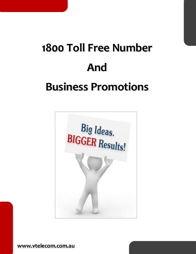 1800 toll free number and business promotions