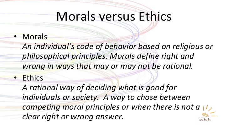 What is the difference between morality and ethics