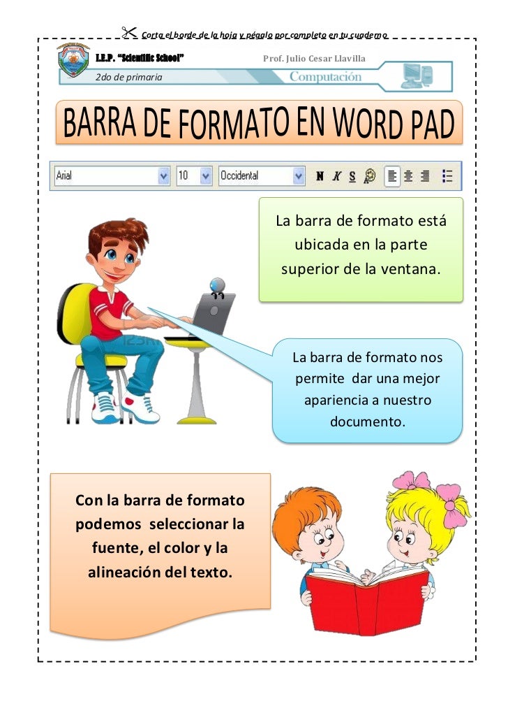 Barra de formato word pad