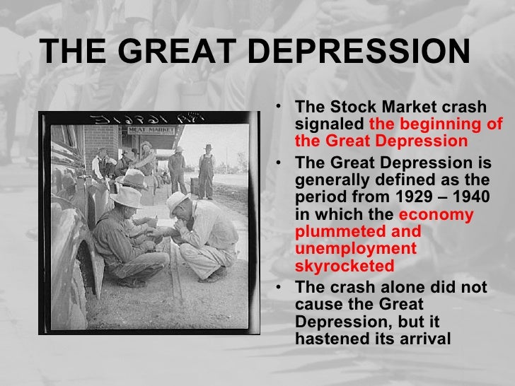 stock market fell great depression
