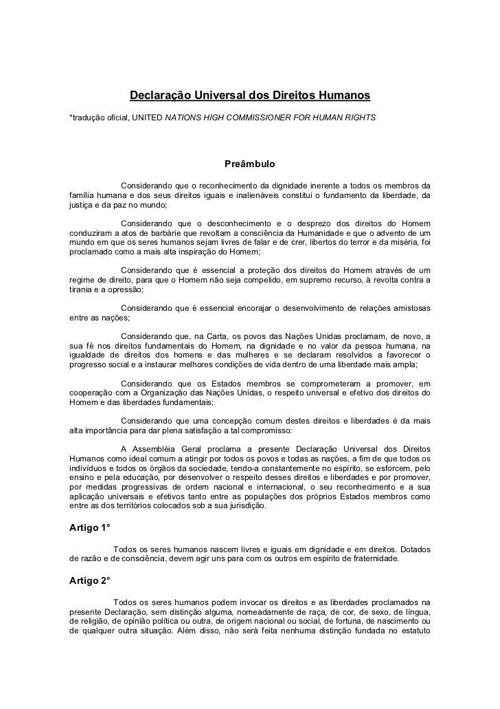 Artigos declaracao universal dos direitos humanos