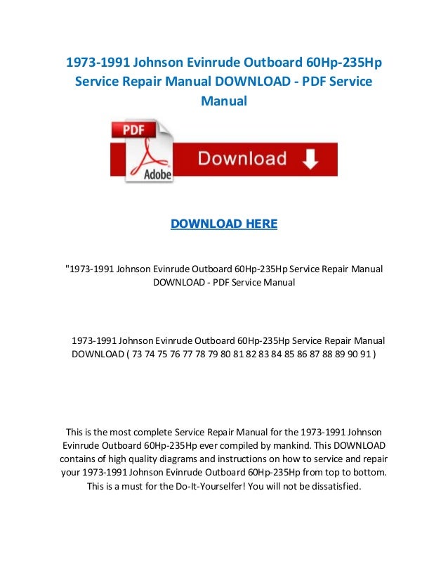 Download Johnson Evinrude Outboard Engine Repair Manuals ...