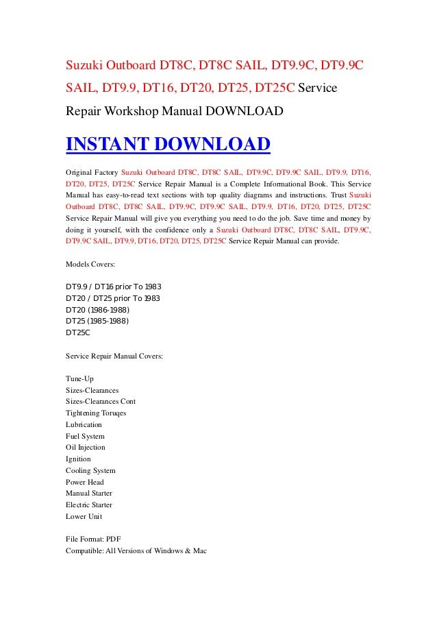 2017 Suzuki Dt25c Service Manual 2017 Suzuki Dt25c Service Manual