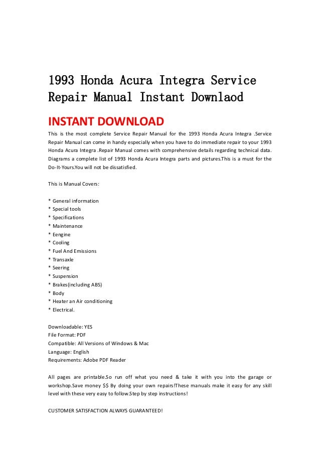 1996 Honda legend service manual #5