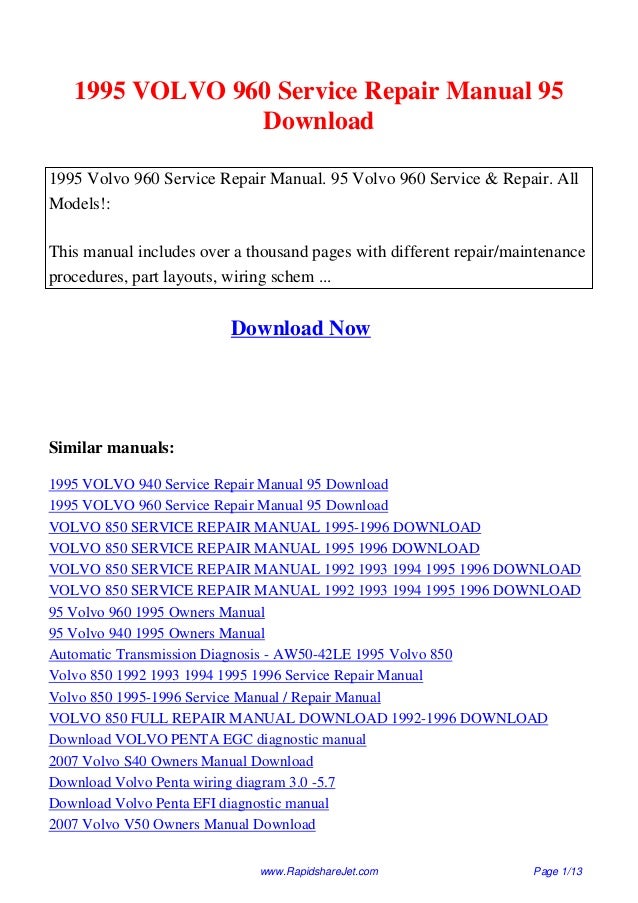 1995 volvo 960_service_repair_manual_95
