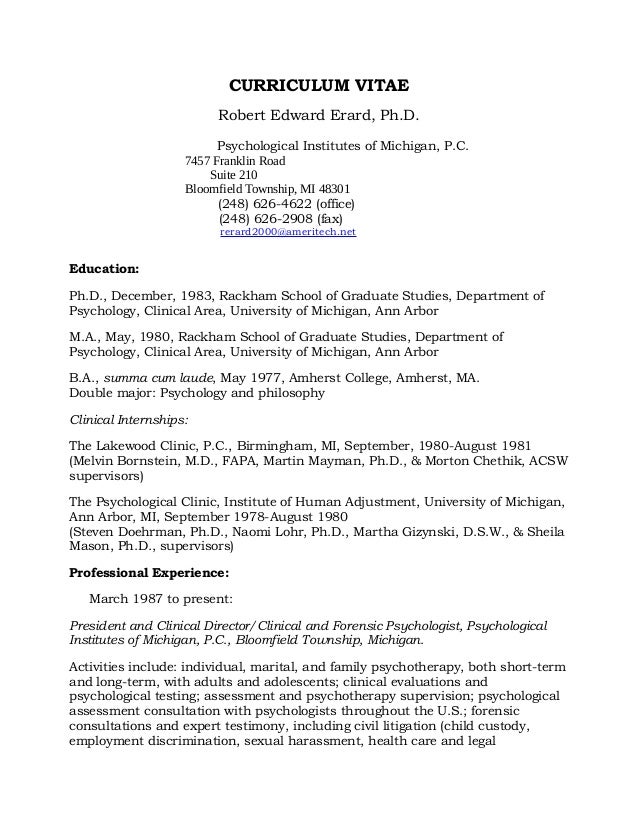 Resume of robert kennedy phd
