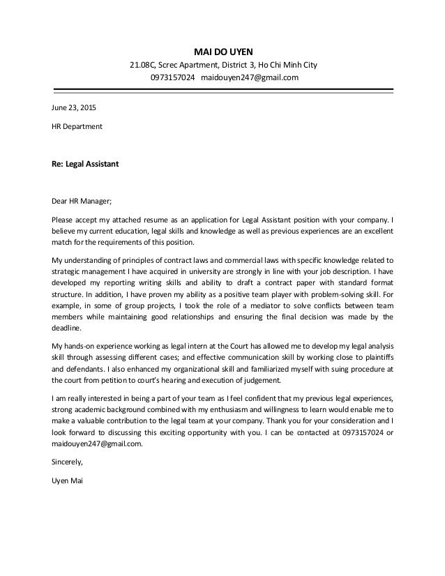 secretary job cover letter sample