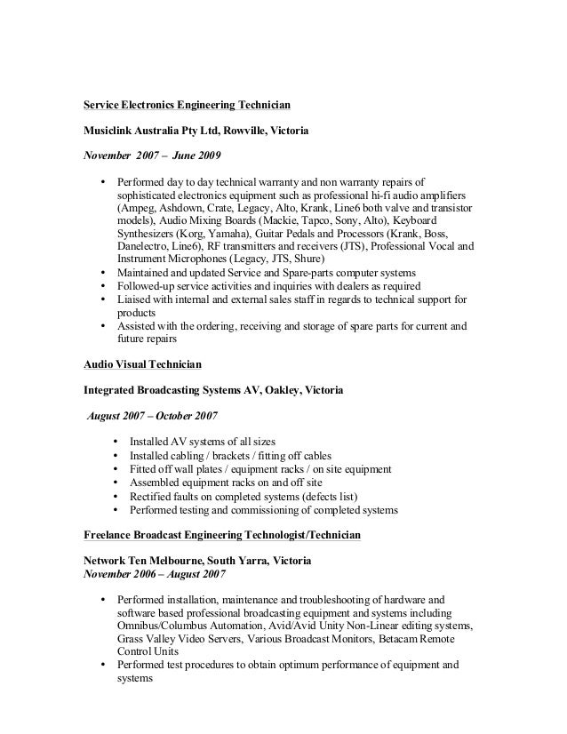 resume of it engineer radiovkm tk sample broadcast technician resume
