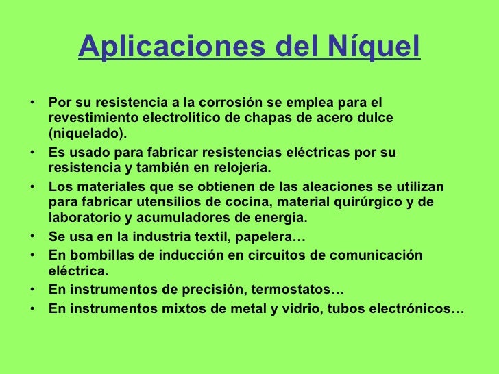 Materiales: Magnesio y Níquel