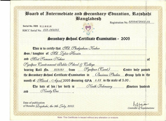 SECONDARY SCHOOL CERTIFICATE secondary-school-certificate