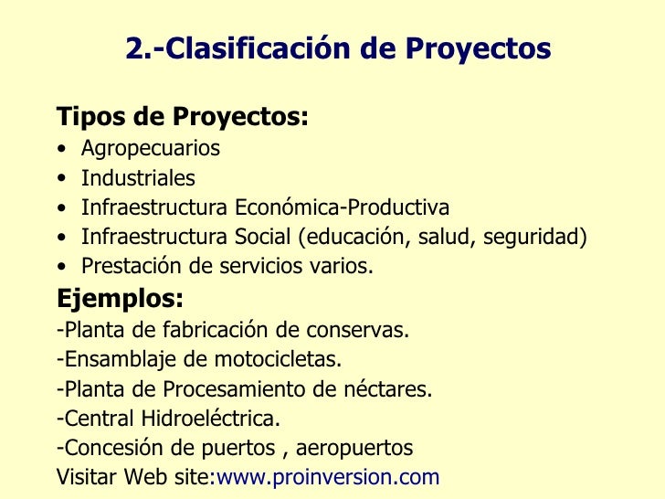 clasificación de proyectos ul li tipos de proyectos li clasificación de proyectos ul li tipos de proyectos li