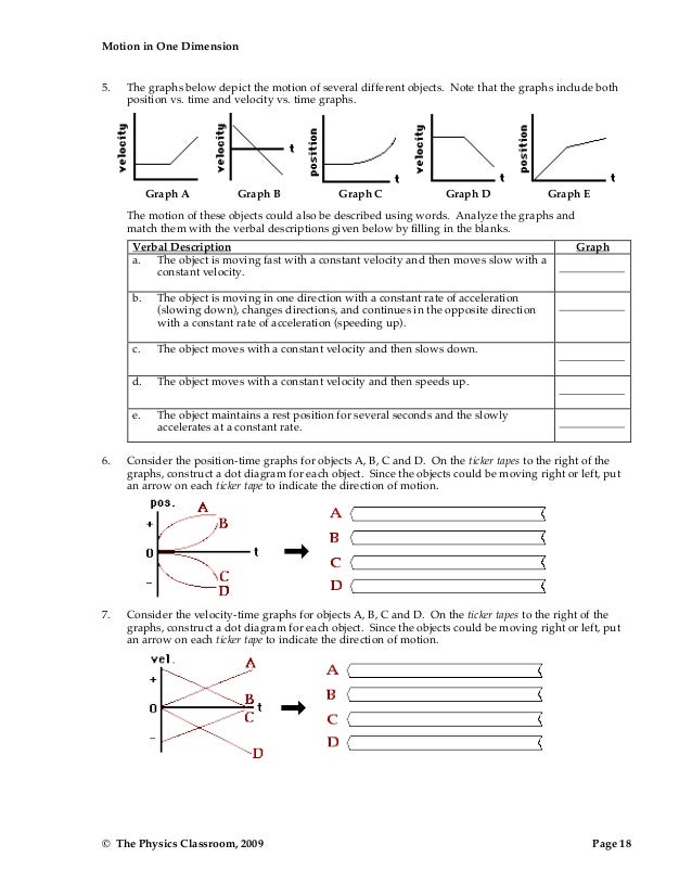 1d motion worksheet_packet