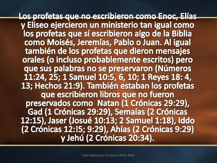 EL DON DE PROFECIA EN EL ANTIGUO TESTAMENTO
