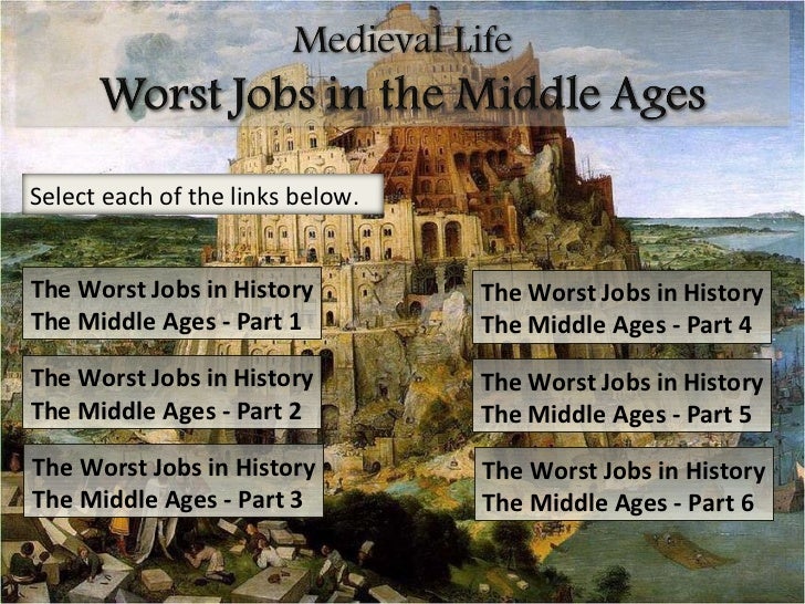 PowerPoint Medieval Life Occupations in Medieval Times