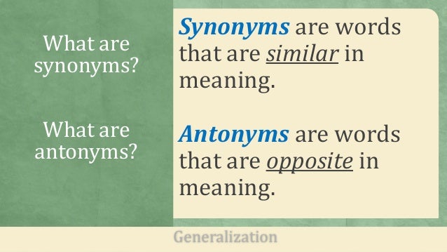 what synonyms