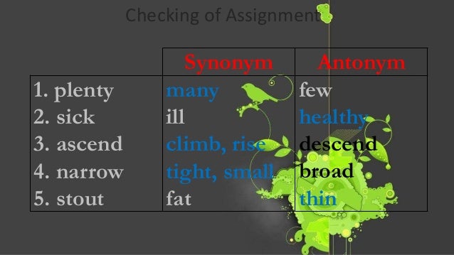 Assign Synonyms