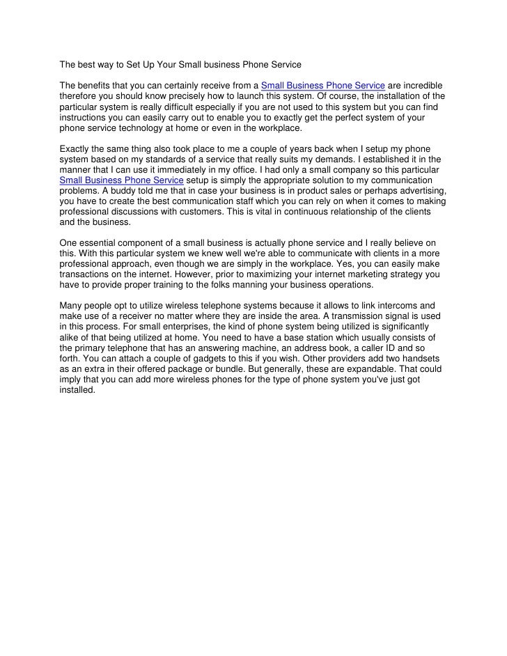 The best way to Set Up Your Small business Phone Service