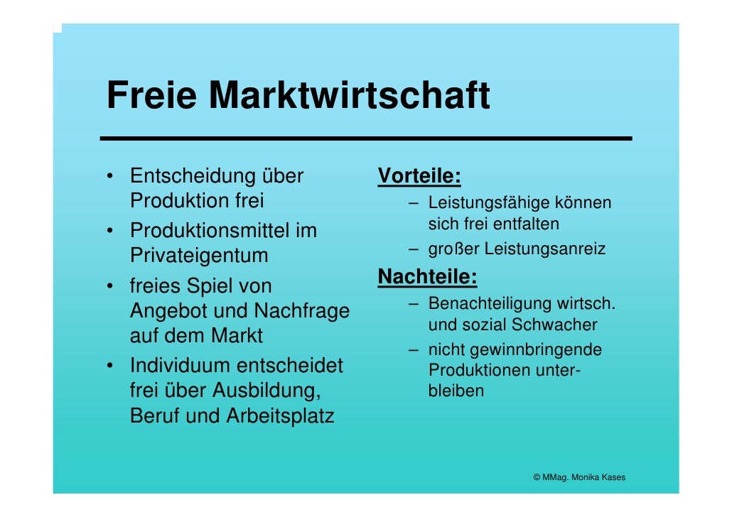 Vor Und Nachteile Der Freien Marktwirtschaft Wirtschaft - Bedürfnisse