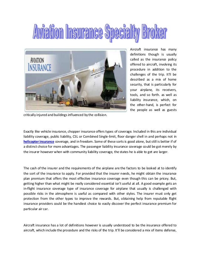 Aviation insurance