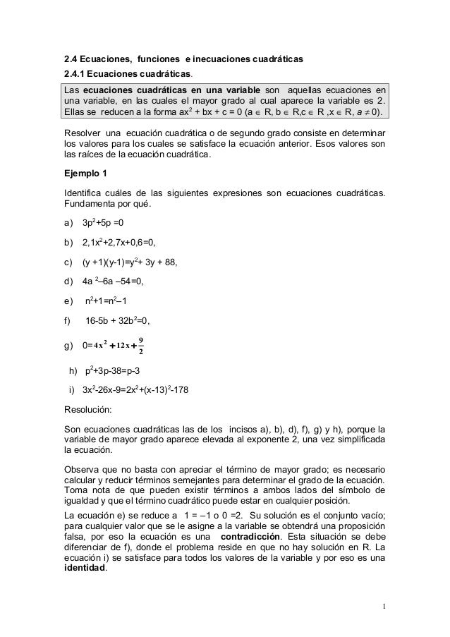 ECUACIONES Y FUNCIONES ecuaciones y funciones: