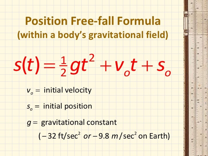 freefall position kinematic equation freefall position kinematic equation