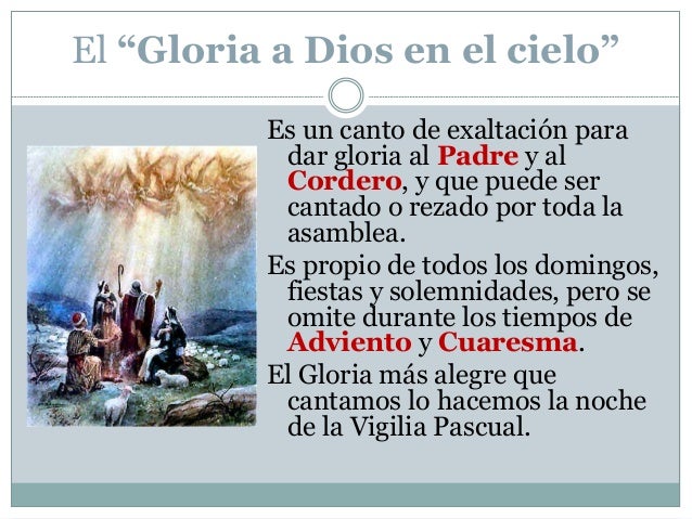 Resultado de imagen para 7. – GLORIA (del ritual de la misa)
