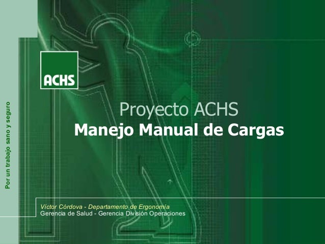 Ley 20001 Manejo Manual De Carga