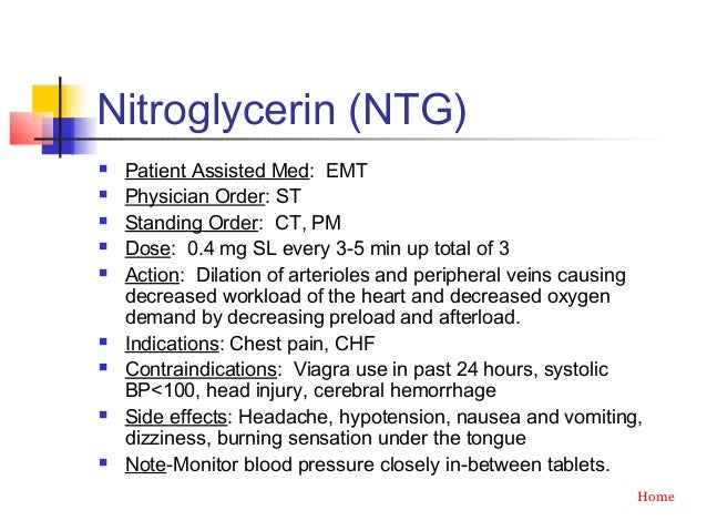 is hypertension a side effect of nitroglycerin