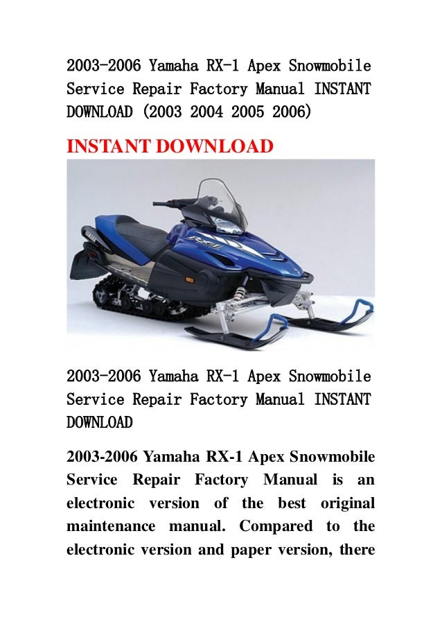 Yamaha Rx Snowmobile Manual Yamaha Rx Snowmobile Manual