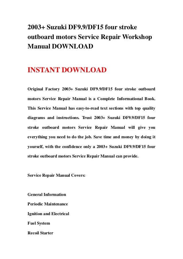 Suzuki Df50 Service Manual Download Suzuki Df50 Service Manual Download