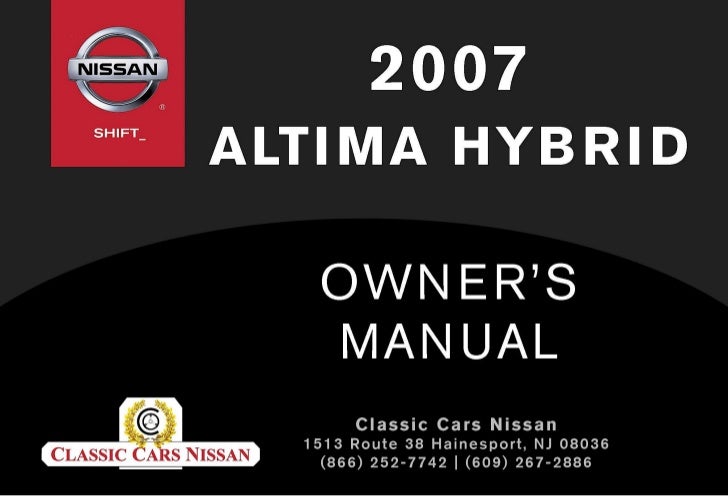 2007 nissan altima hybrid manual 2007 nissan altima hybrid manual