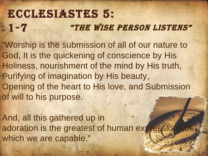 Exegesis De Eclesiastes 5 1 7