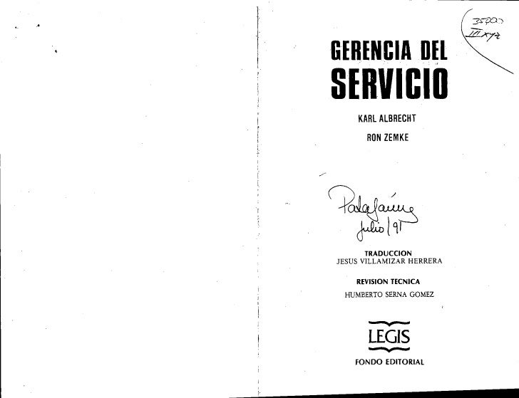GERENCIA DEL SERVICIO gerencia del servicio:
