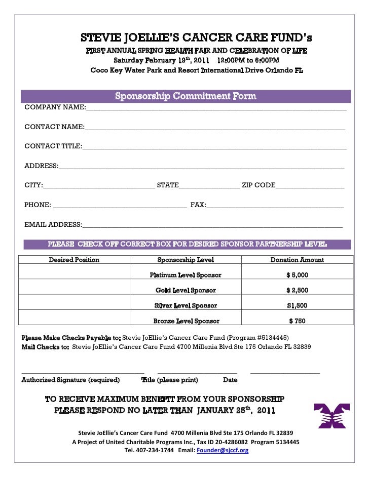 sponsorship template forms