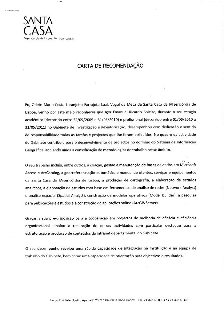carta de recomendacao