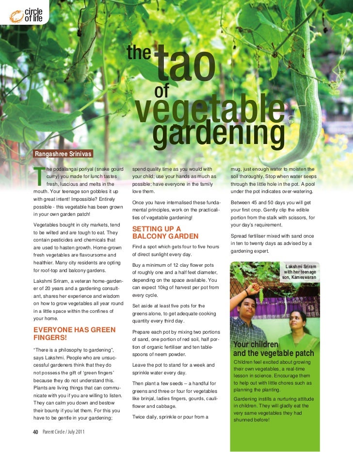 The TAO of Vegetable gardening