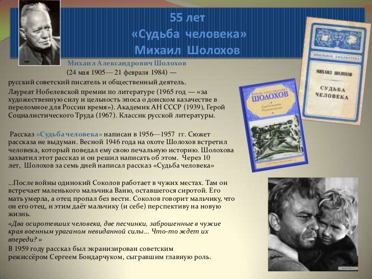 Шолохов судьба человека мое отношение Шолохов судьба человека мое отношение