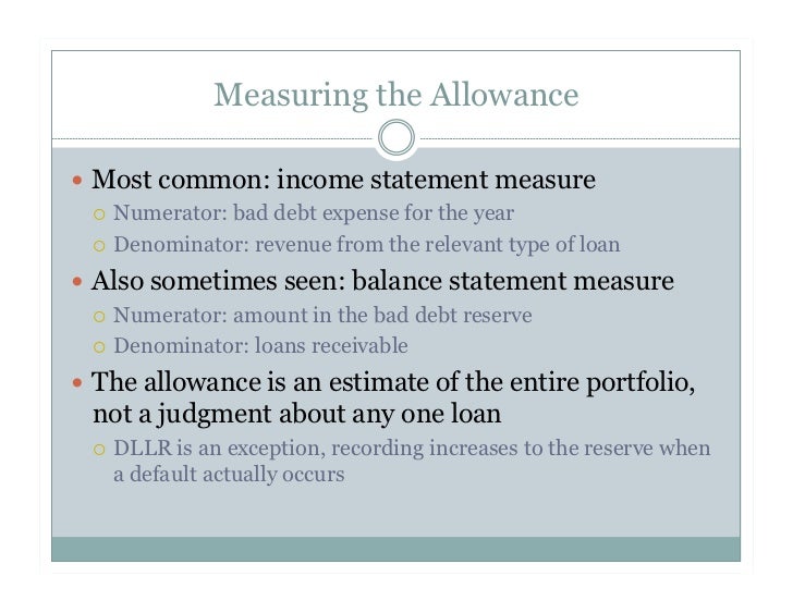 statement bad income the debt on expense
